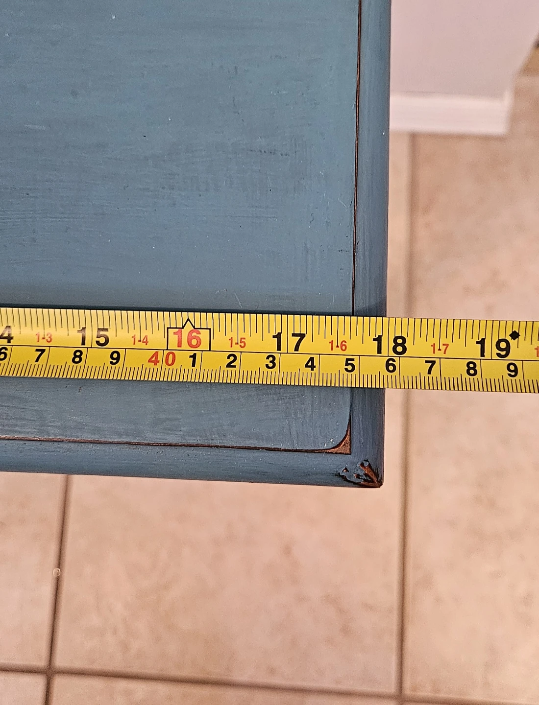 Blue Accent Table with Drawer - photo 3