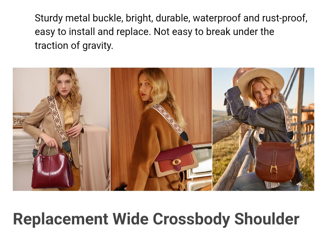 Wide Crossbody Shoulder Bag Strap - photo 4