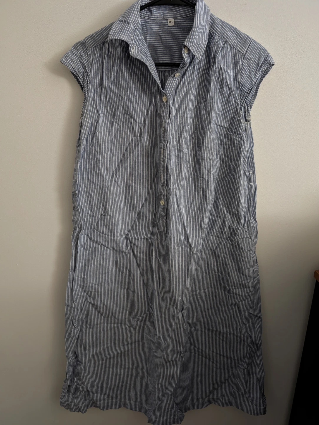 Striped 100% Cotton Sleeveless Dress Casual Dress Weekend Dress