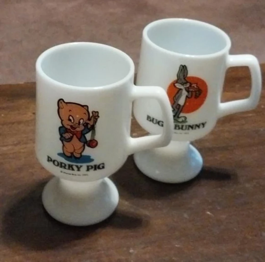 Vintage Looney Tunes Mugs - Porky Pig & Bugs Bunny