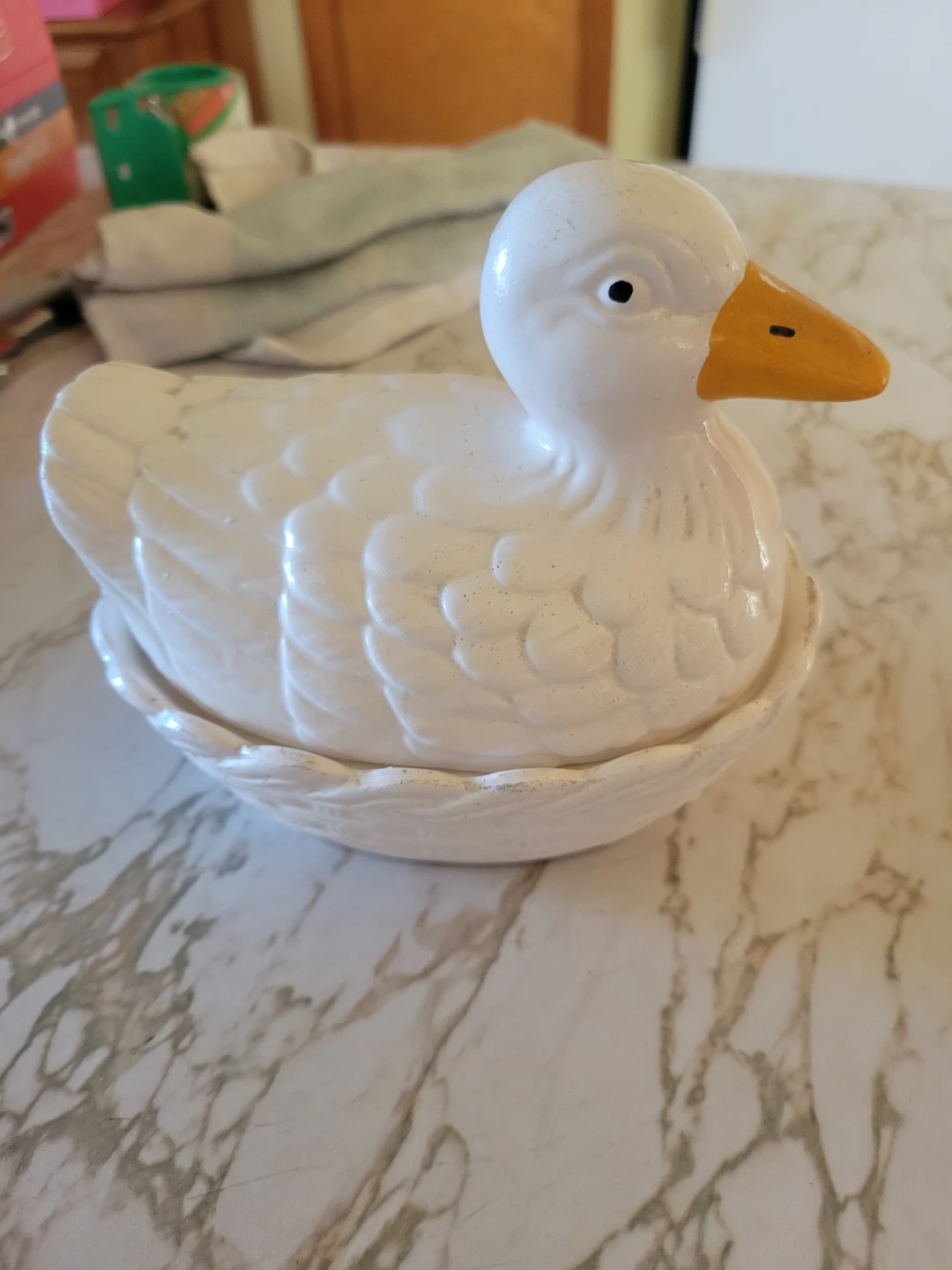 White Ceramic Duck Trinket Dish - photo 2