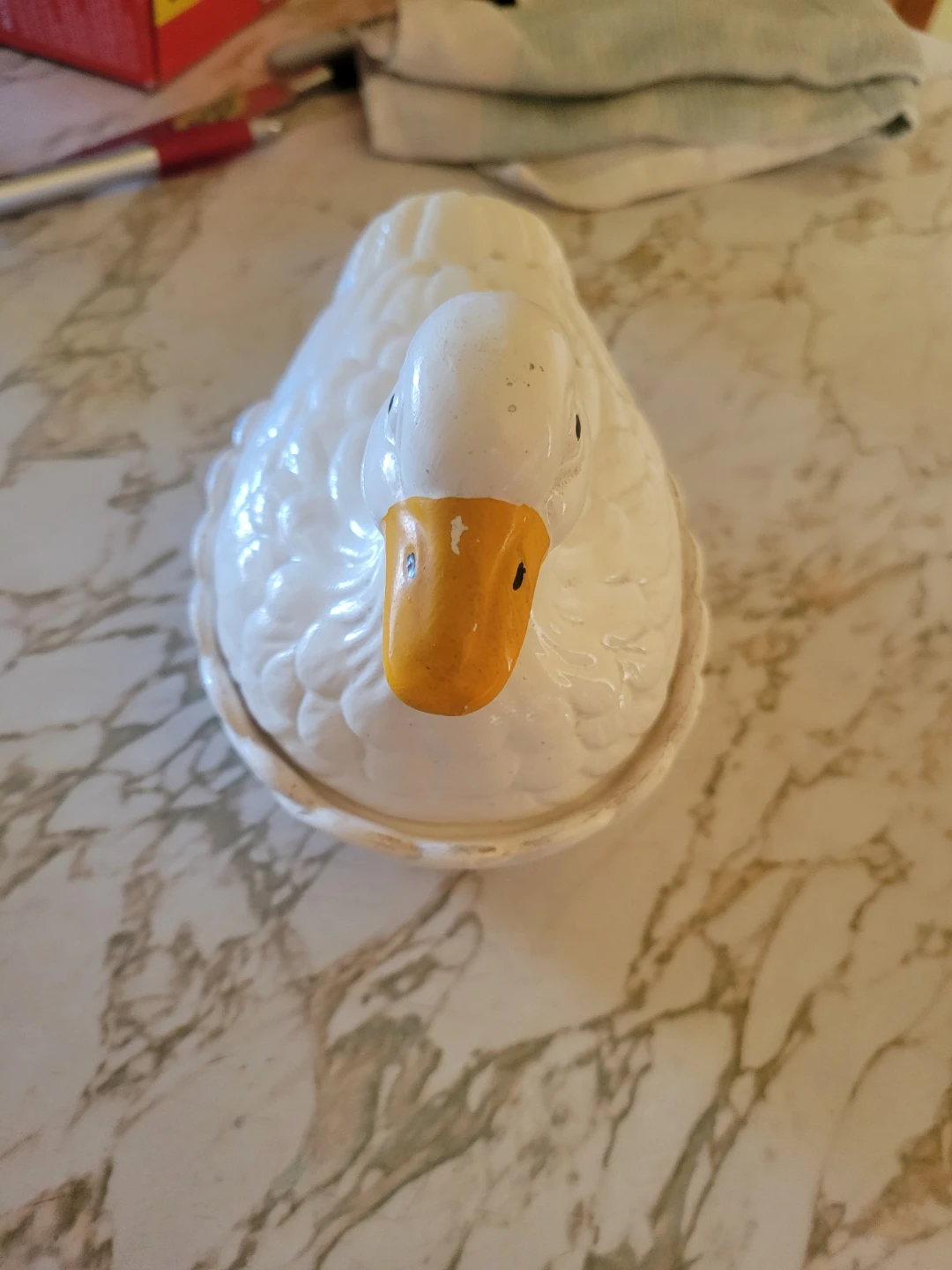 White Ceramic Duck Trinket Dish - photo 3