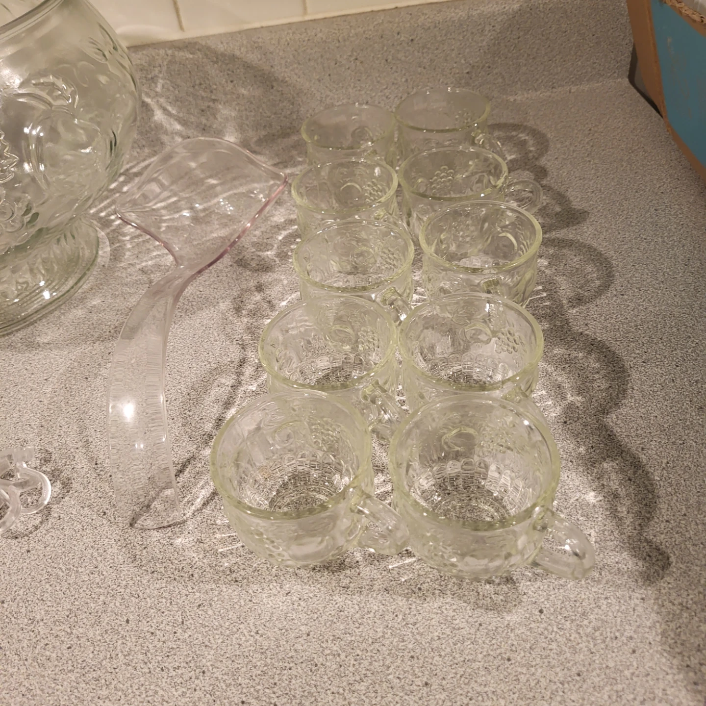 Vintage Glass Punch Bowl Set - photo 2