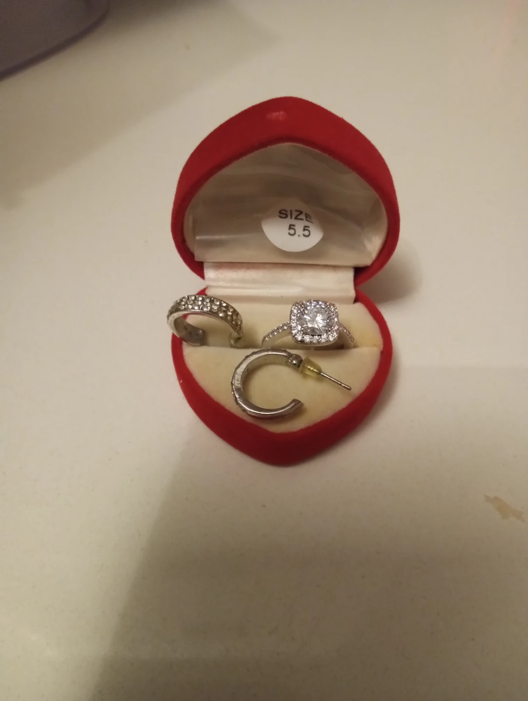 Collection ring and set of earrings ,$25 for both.