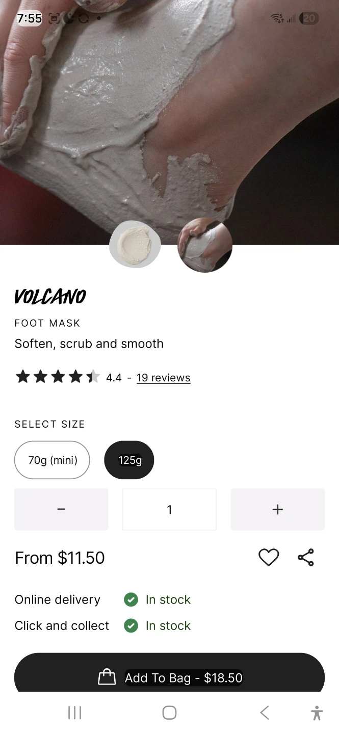 Lush Volcano Foot Mask 125g