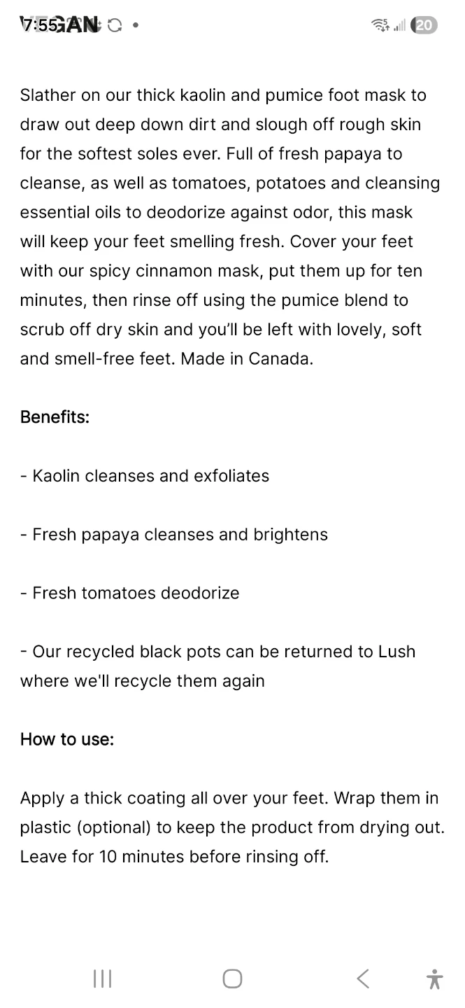 Lush Volcano Foot Mask 125g - photo 2