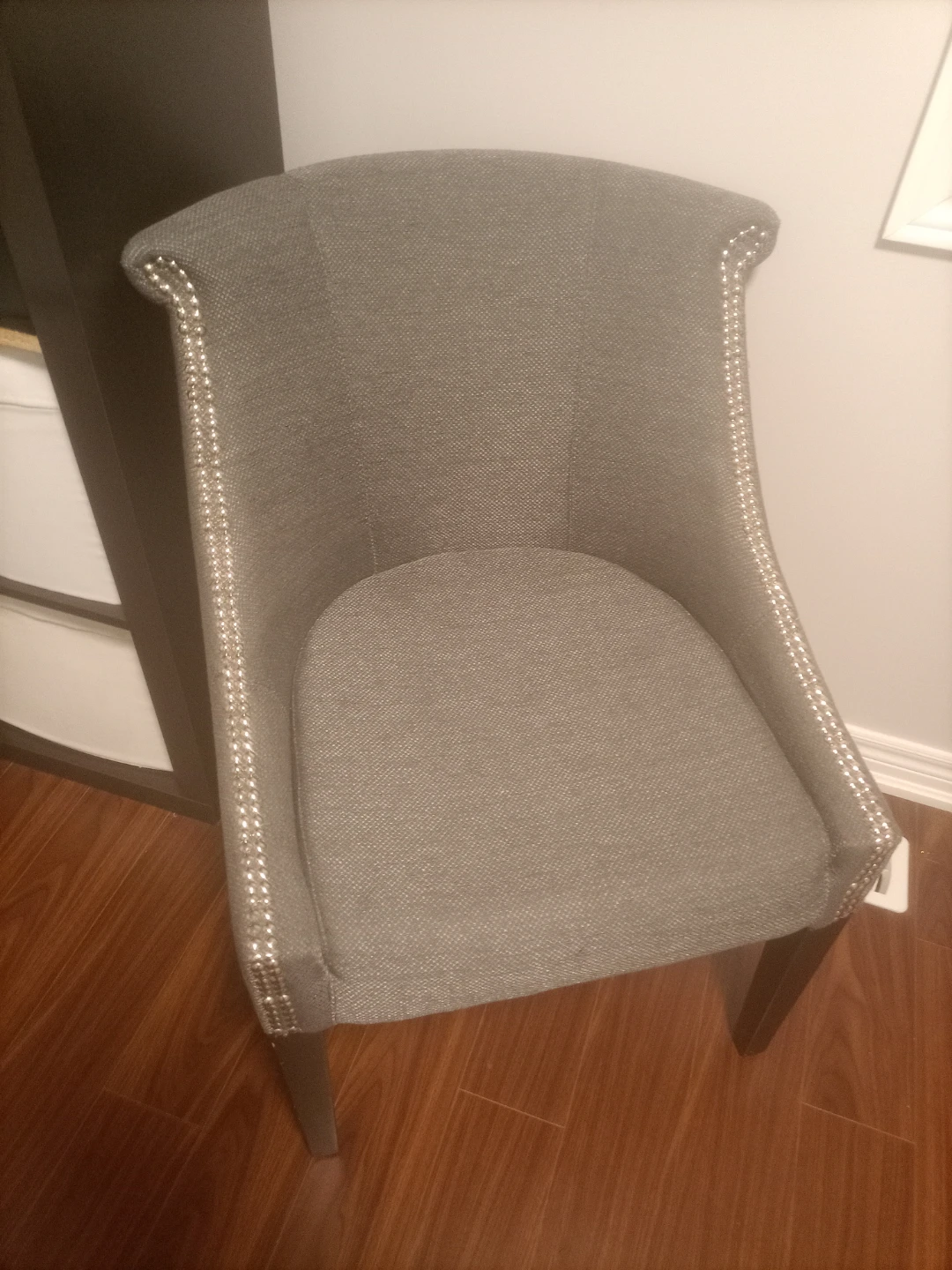 2 Grey Accent Chair with Nailhead Trim