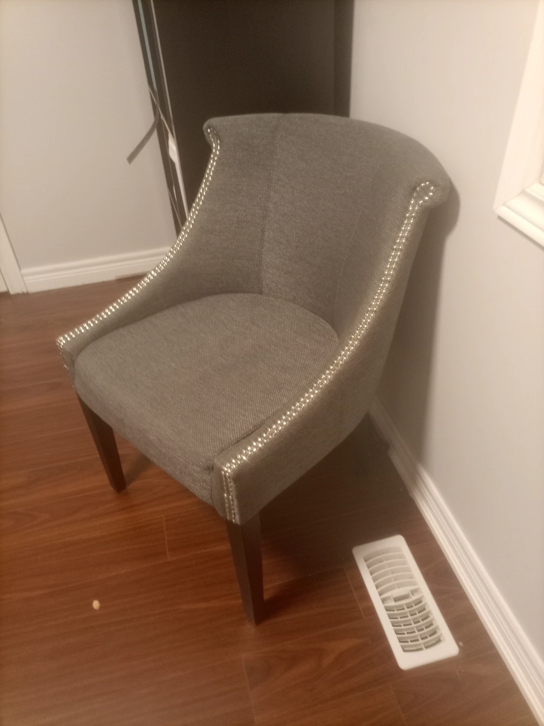 2 Grey Accent Chair with Nailhead Trim - photo 2