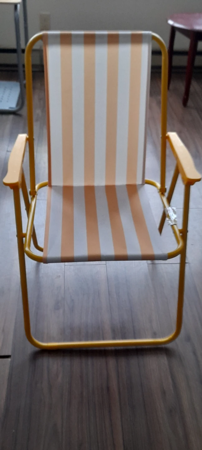 Yellow Striped Folding Camp Chair