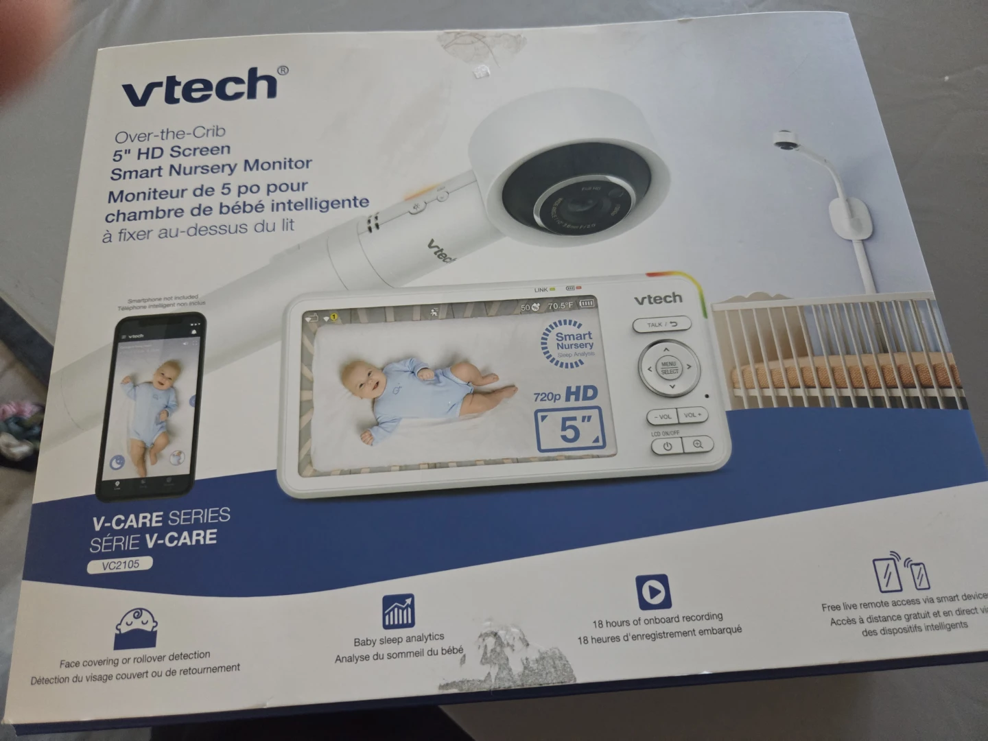 VTech V-Care Series VC2105 5" HD Baby Monitor - New