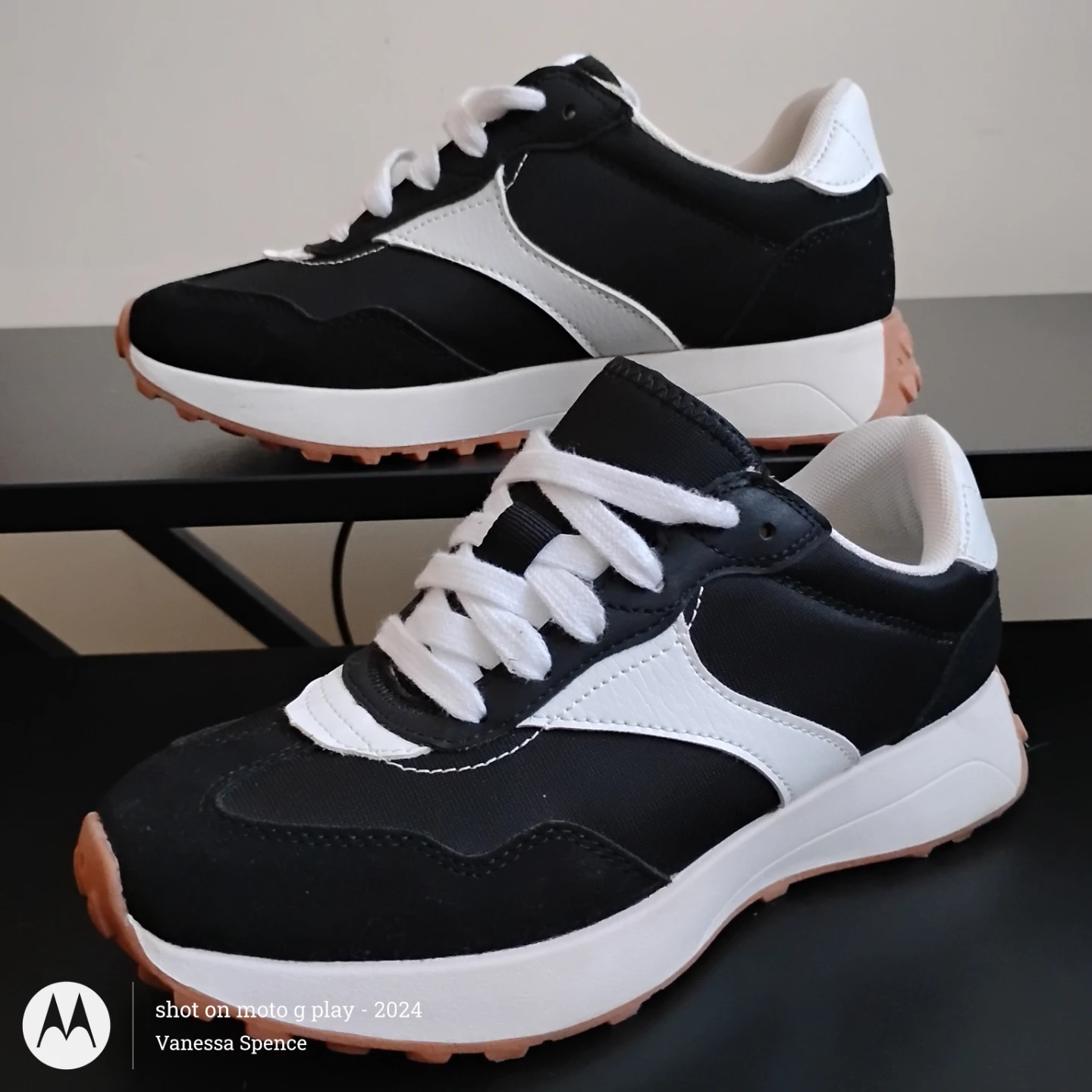 Time and Tru Black & White Sneakers