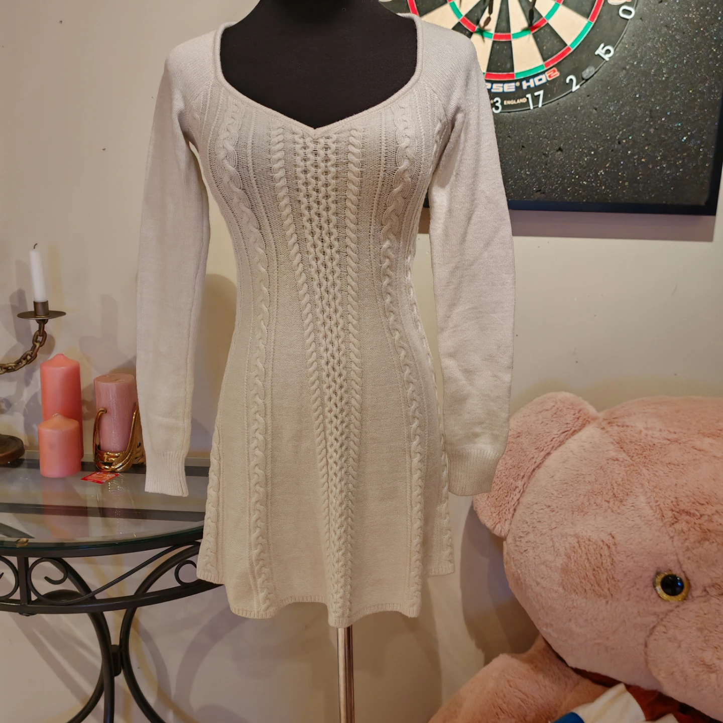 Free people White Cable Knit Sweater Dress - photo 5