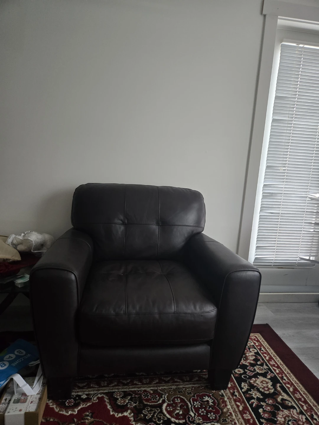 Dark Brown Leather Sofa & Armchair Set - photo 2