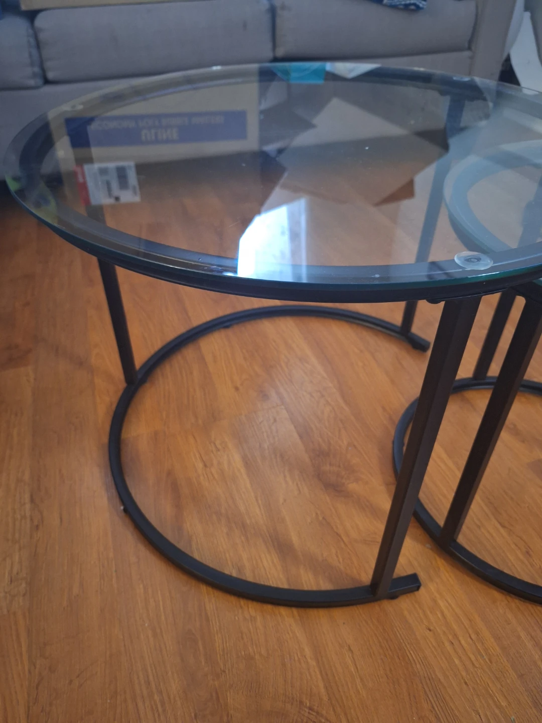 Nesting Coffee Tables - Glass Top, Black Frame - photo 3