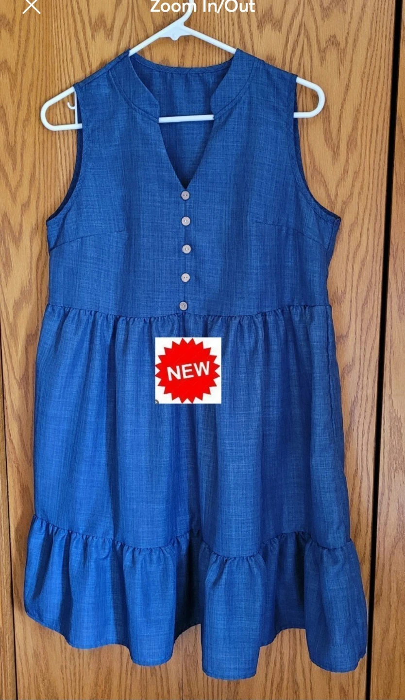 ♥️ New Blue Sleeveless Dress - Size M