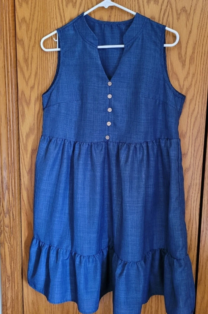 ♥️ New Blue Sleeveless Dress - Size M - photo 2