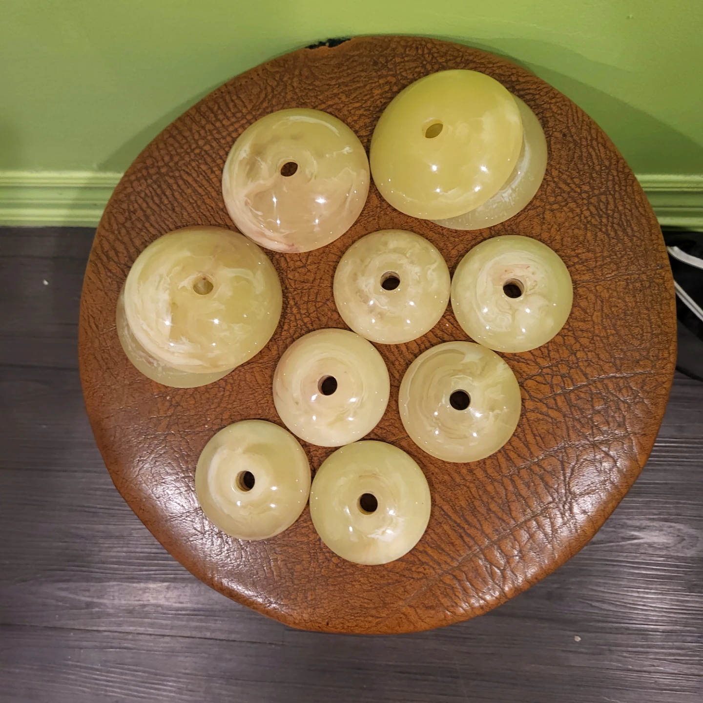 Lot of 10 Natural Stone Decorative Discs