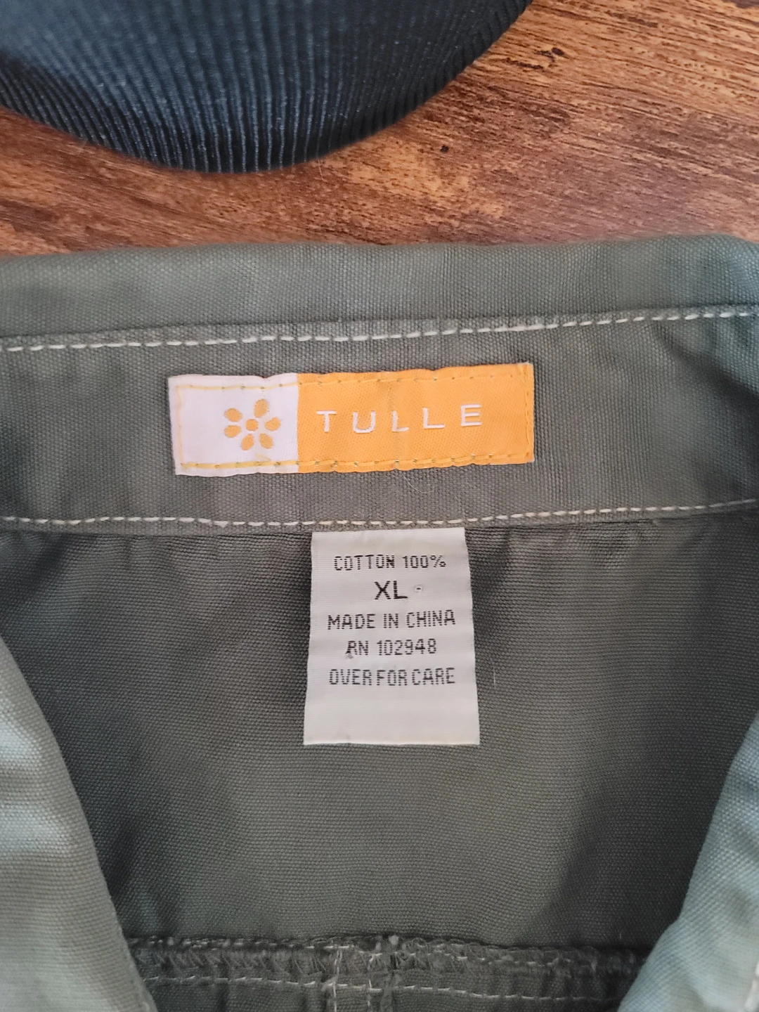 Tulle Olive Green Cotton Jacket - Size XL boho anthropologie - photo 2