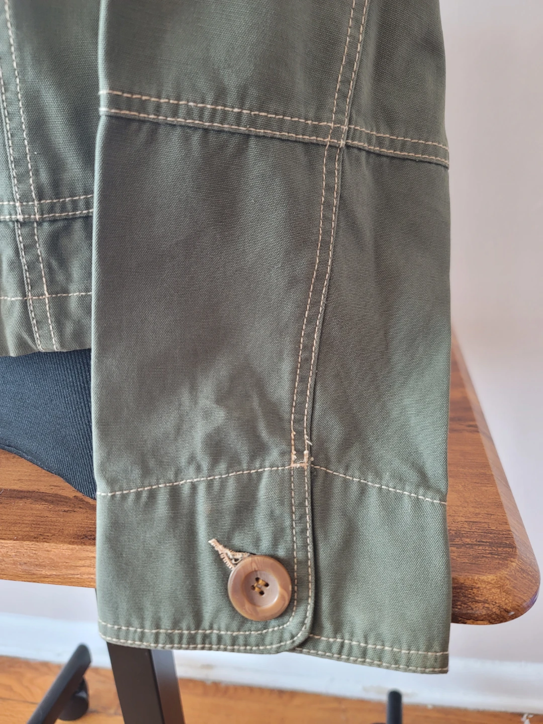 Tulle Olive Green Cotton Jacket - Size XL boho anthropologie - photo 5