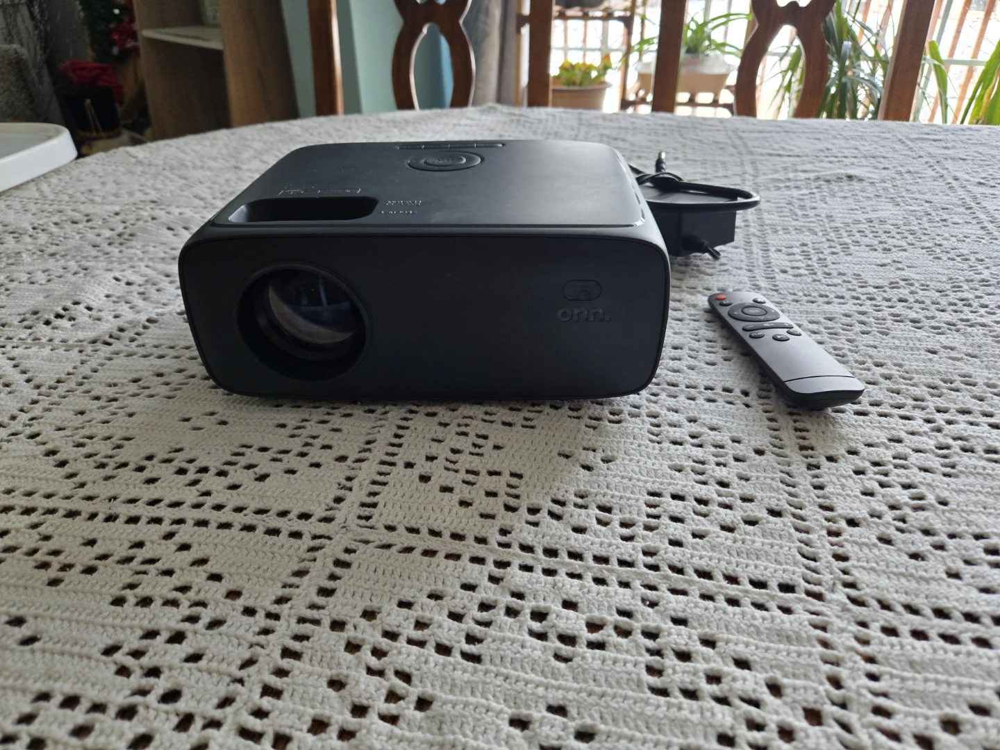 onn. Projector with Remote and screen