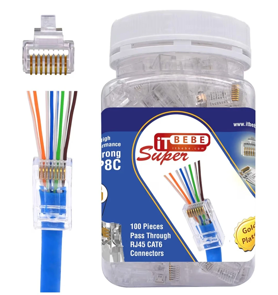 ITBEBE Super RJ45 CAT6 Connectors - 100 Pieces