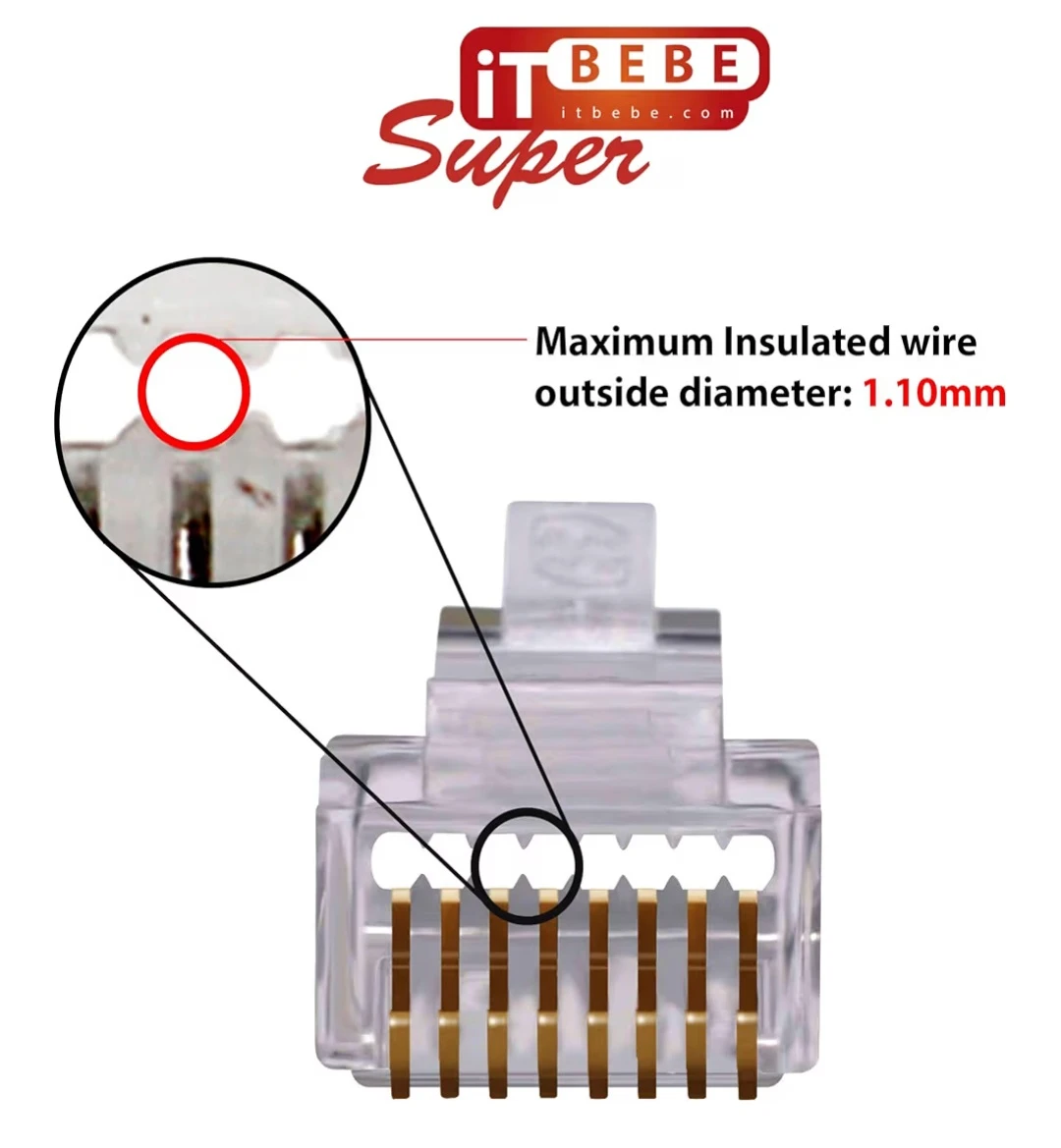 ITBEBE Super RJ45 CAT6 Connectors - 100 Pieces - photo 4