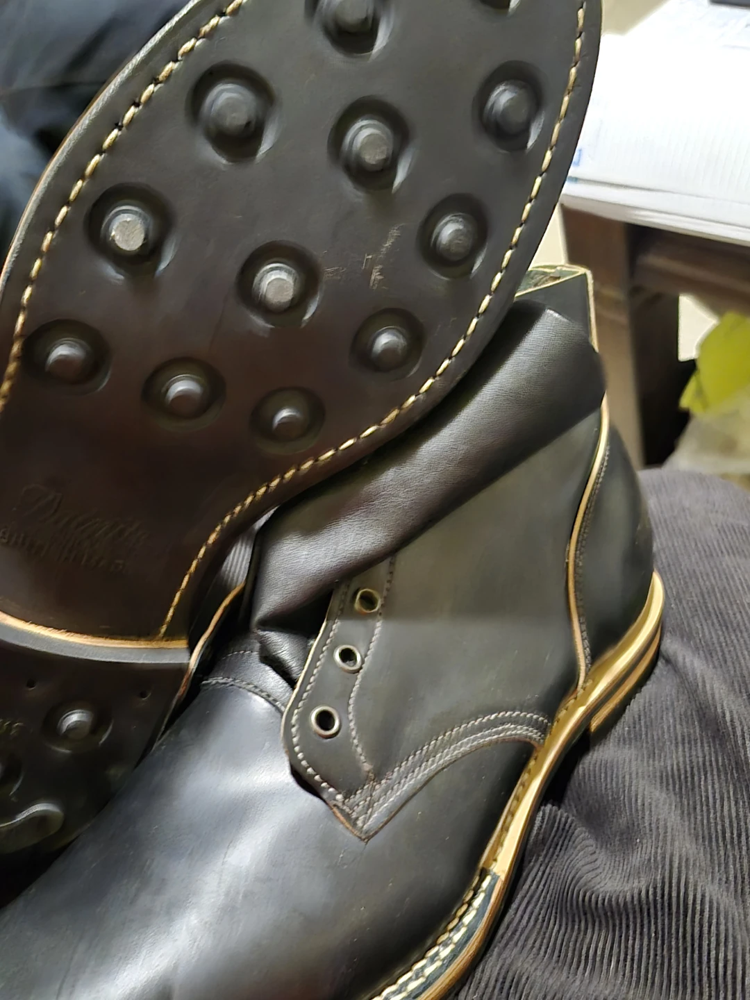 White's Boots Black Leather Lace-up Boots