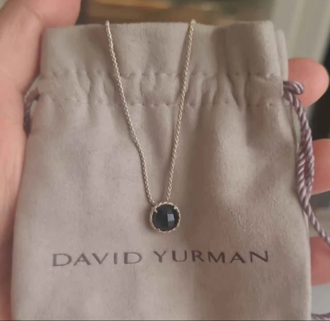 David Yurman Sterling Silver Black Onyx Necklace