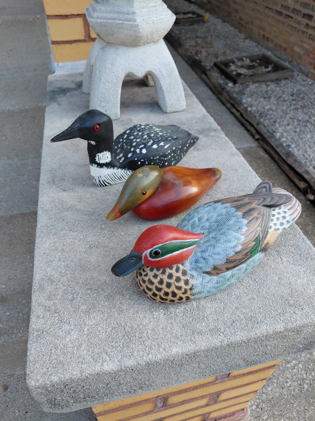 Hand Carved Wooden Ducks Lot of 3