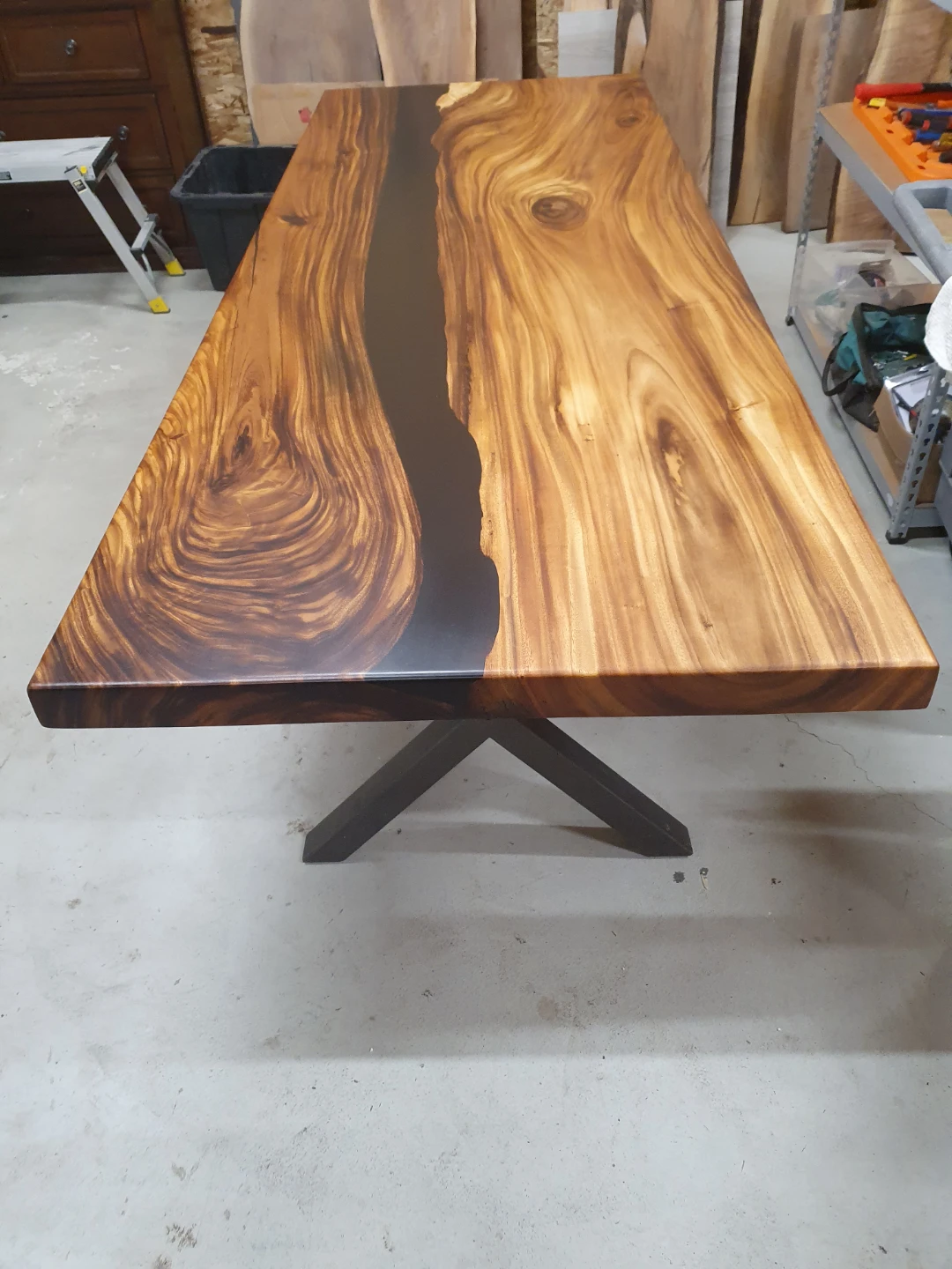 Live Edge Dining Table with Epoxy River