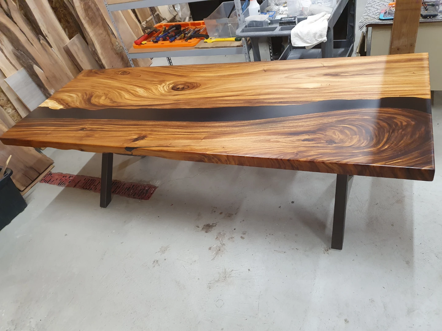 Live Edge Dining Table with Epoxy River - photo 2