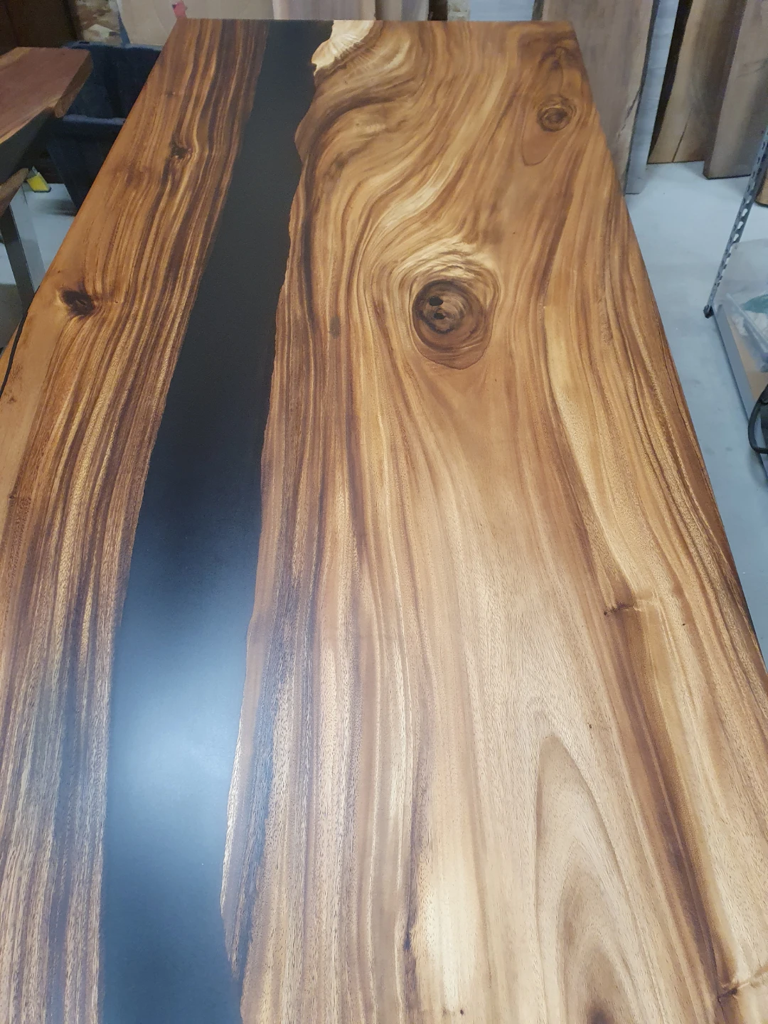 Live Edge Dining Table with Epoxy River - photo 4