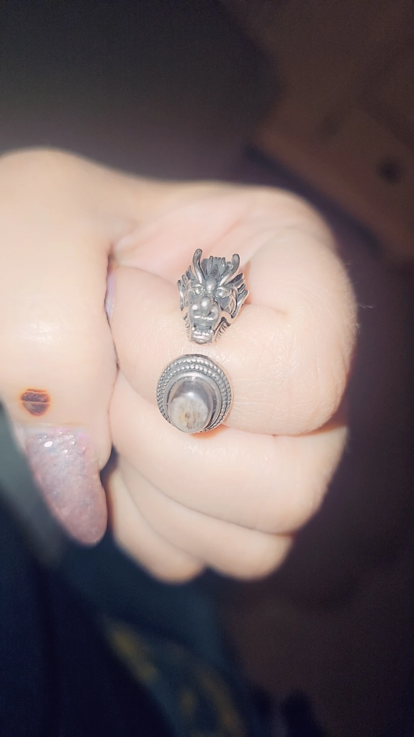Dragon Head , backbone crystal ring - photo 3