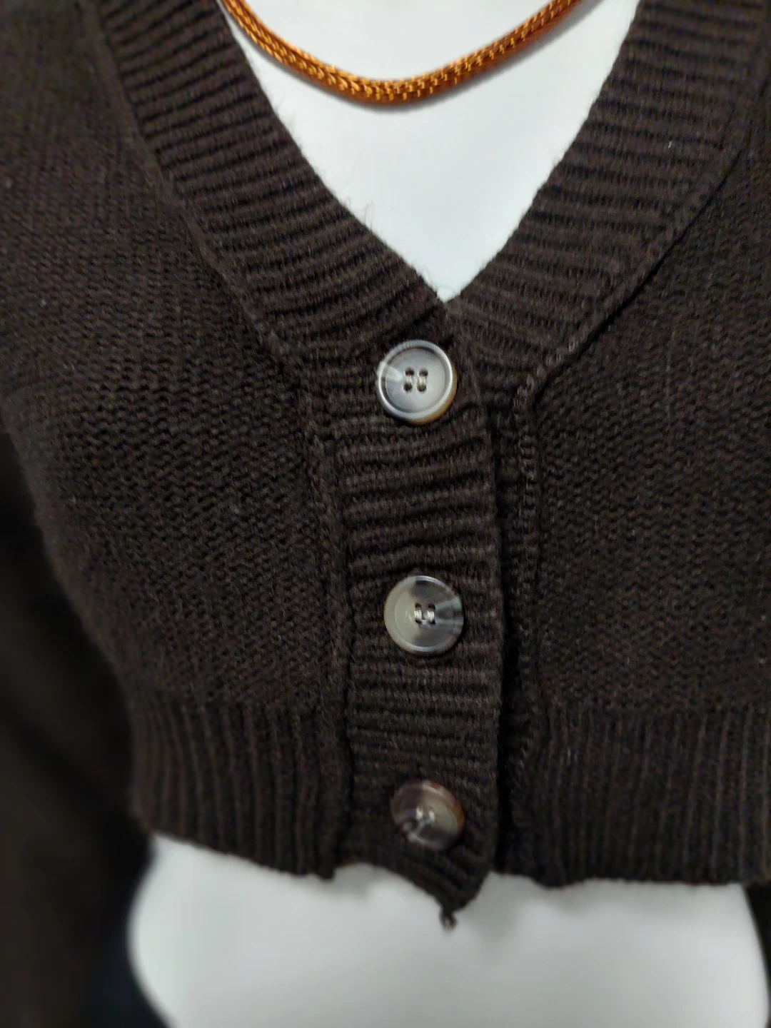 Brown Cropped Cardigan Oversize XS - photo 4
