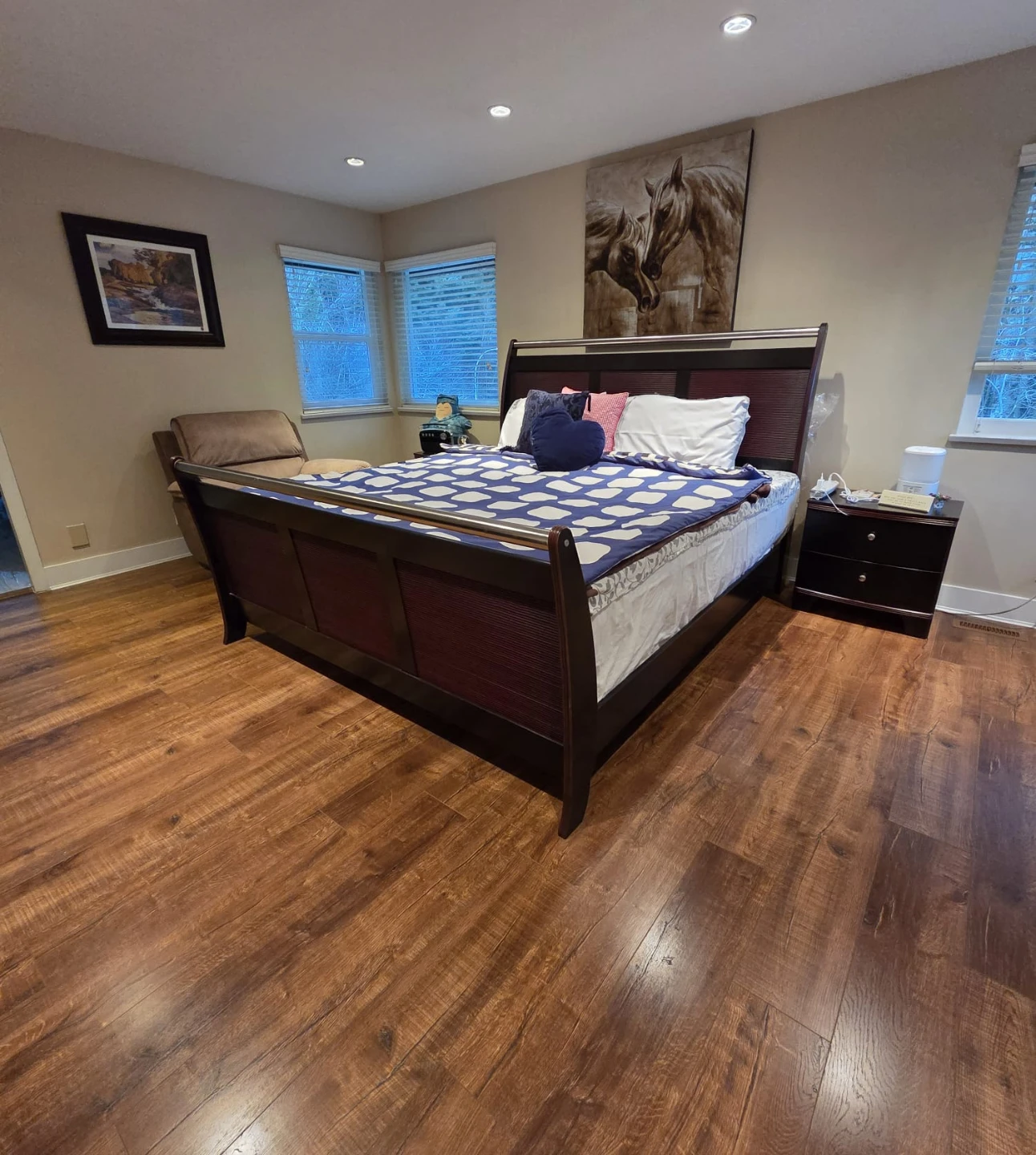 Sleigh Bed Frame with Matching Dresser Set