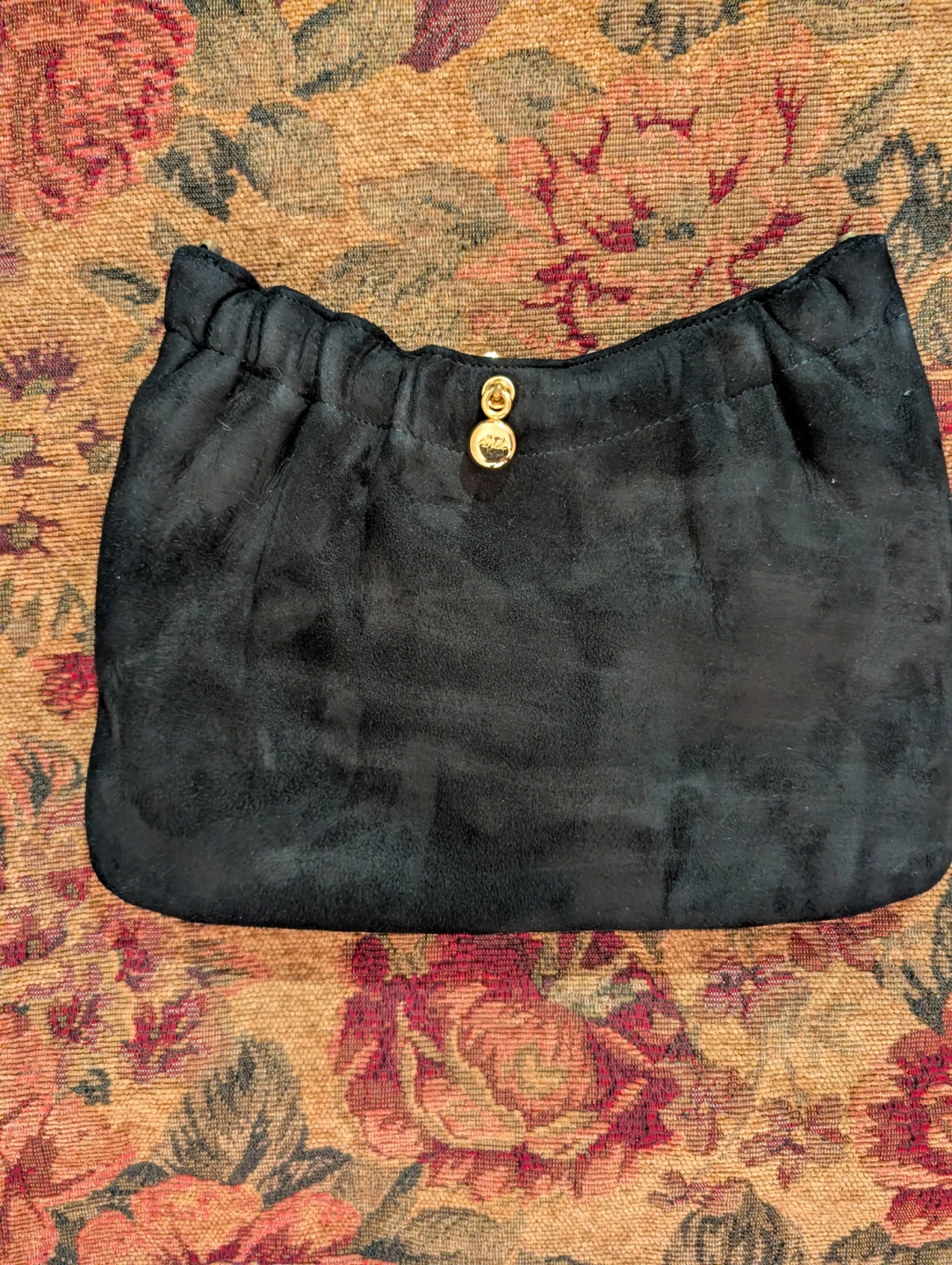 Black Suede Clutch Handbag