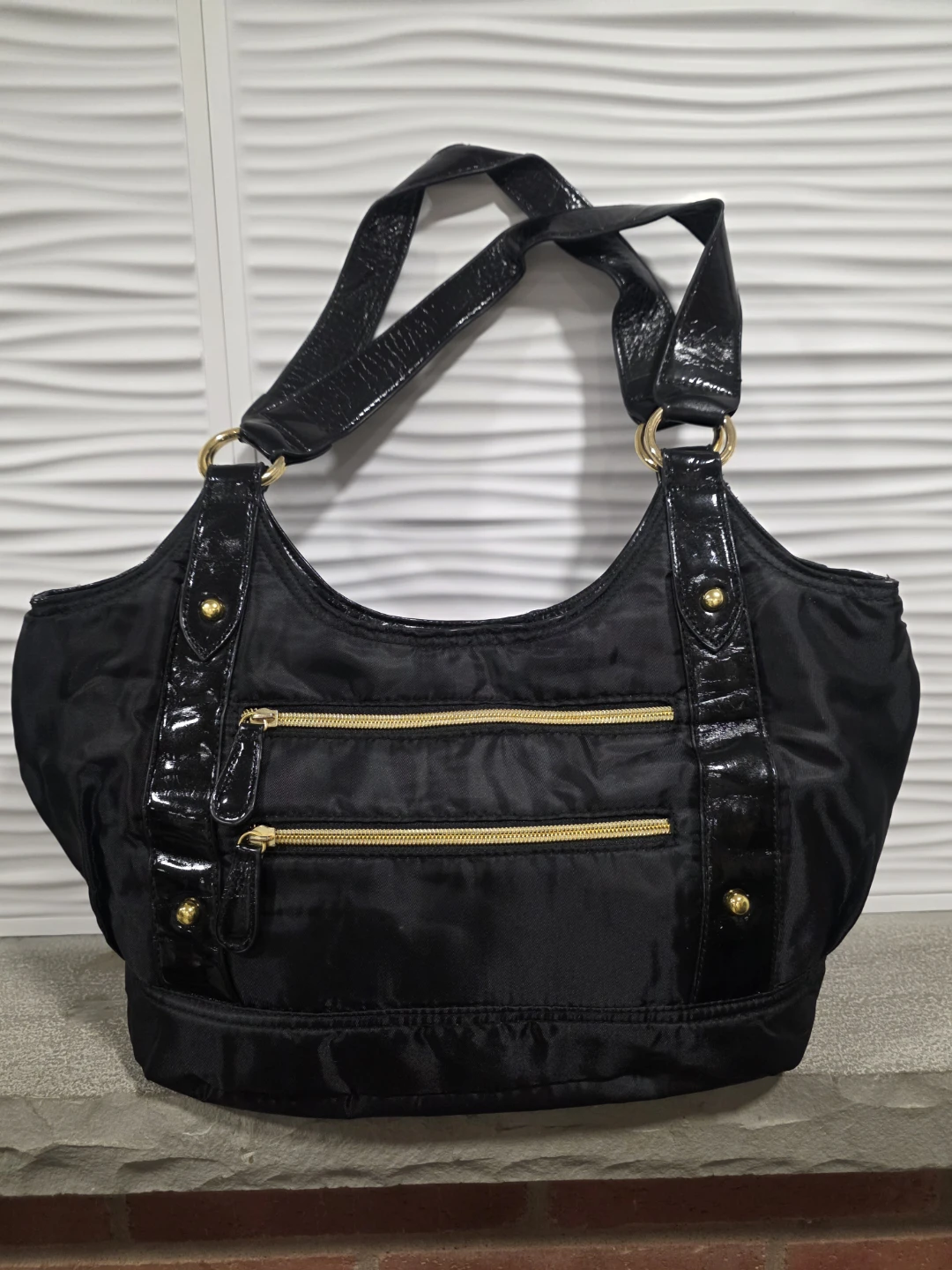 Black Nylon Tote Bag