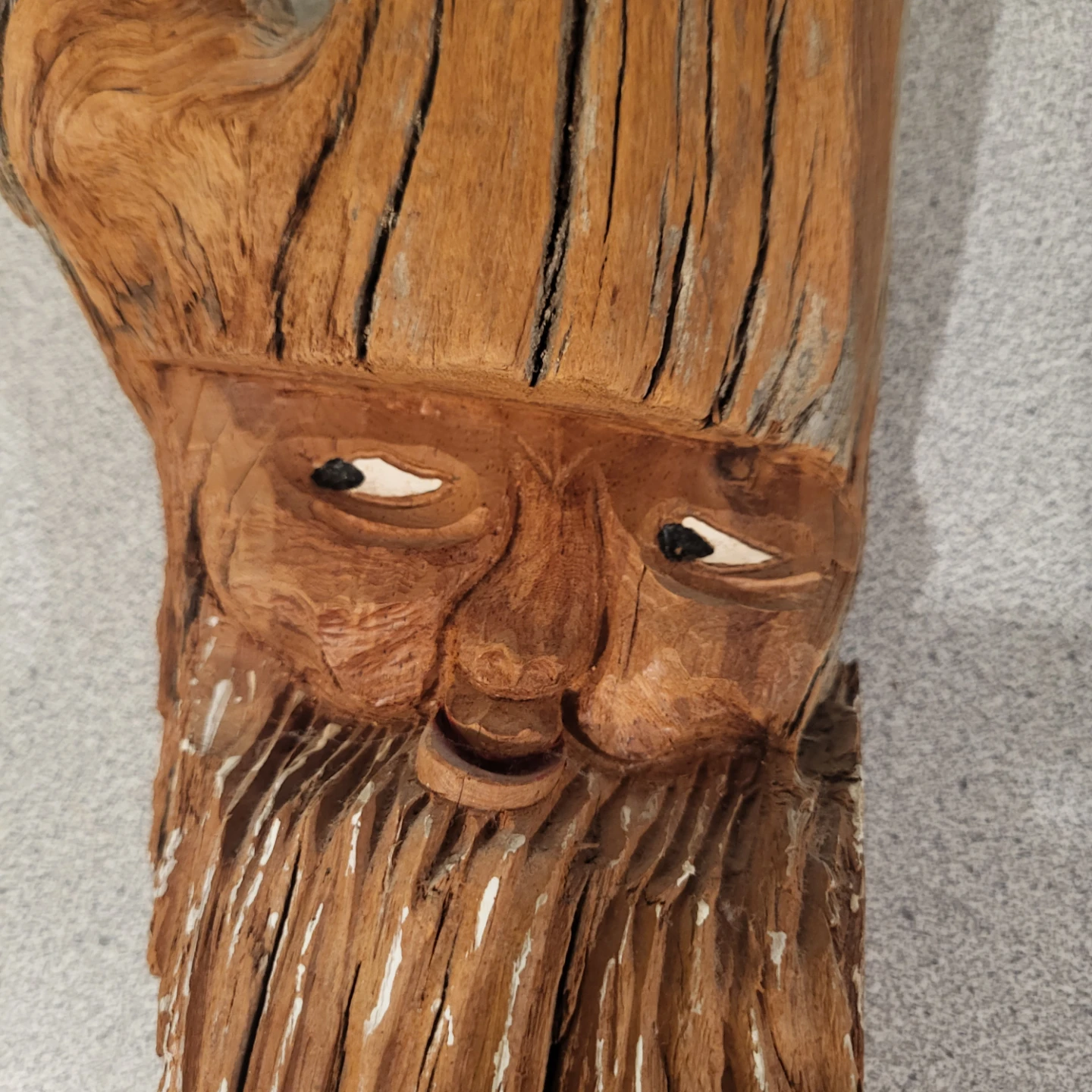 Hand Carved Wood Spirit Wall Hanging - photo 2
