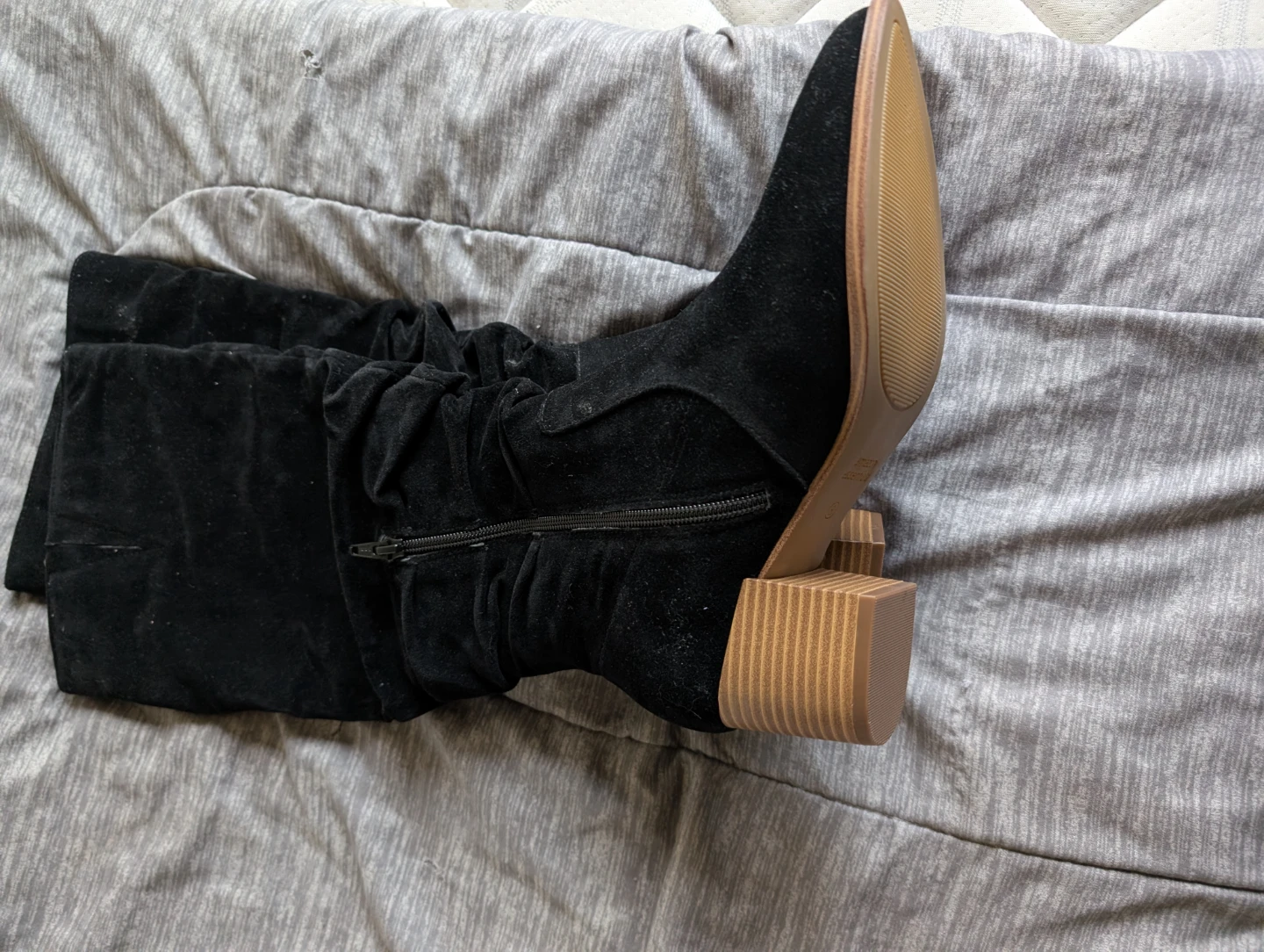 Amazon Essentials Black Suede Boots - Size 8 - photo 2