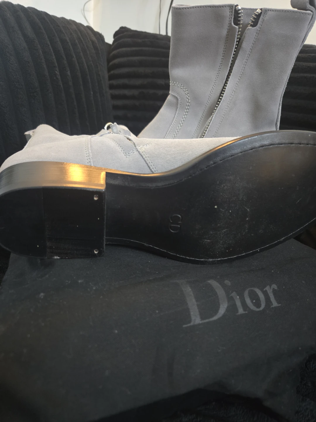 Dior Grey Suede Ankle Boots - Size 9E (US) - photo 4