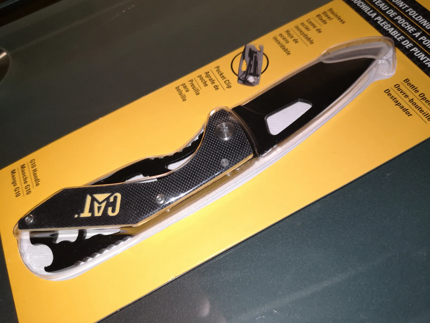 New CAT Folding Knife Tool + Bottle Opener - photo 2
