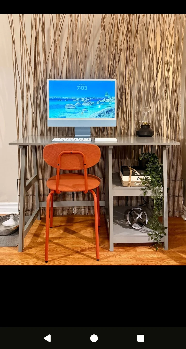 Grey Wooden Desk with Shelves PLUS chair