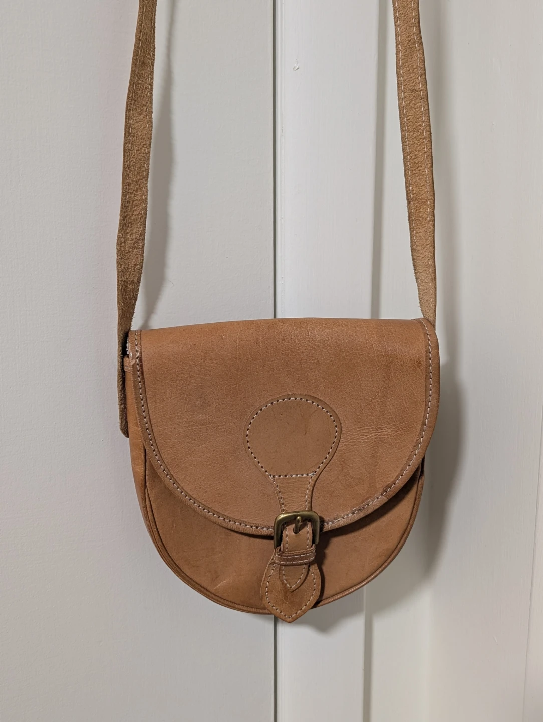 Tan Leather Saddle Bag
