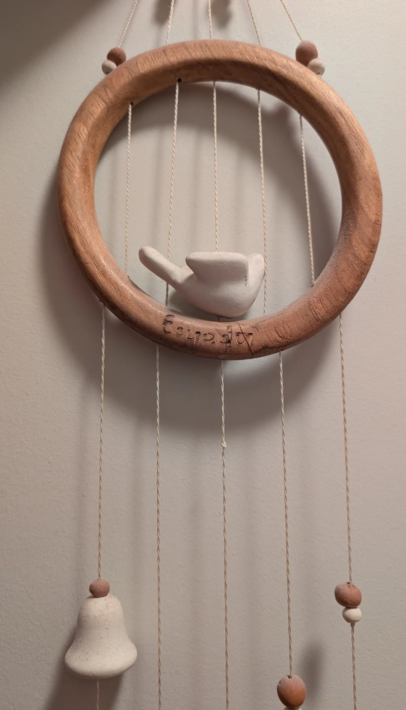 Ceramic Bird & Bell Wind Chime - photo 2