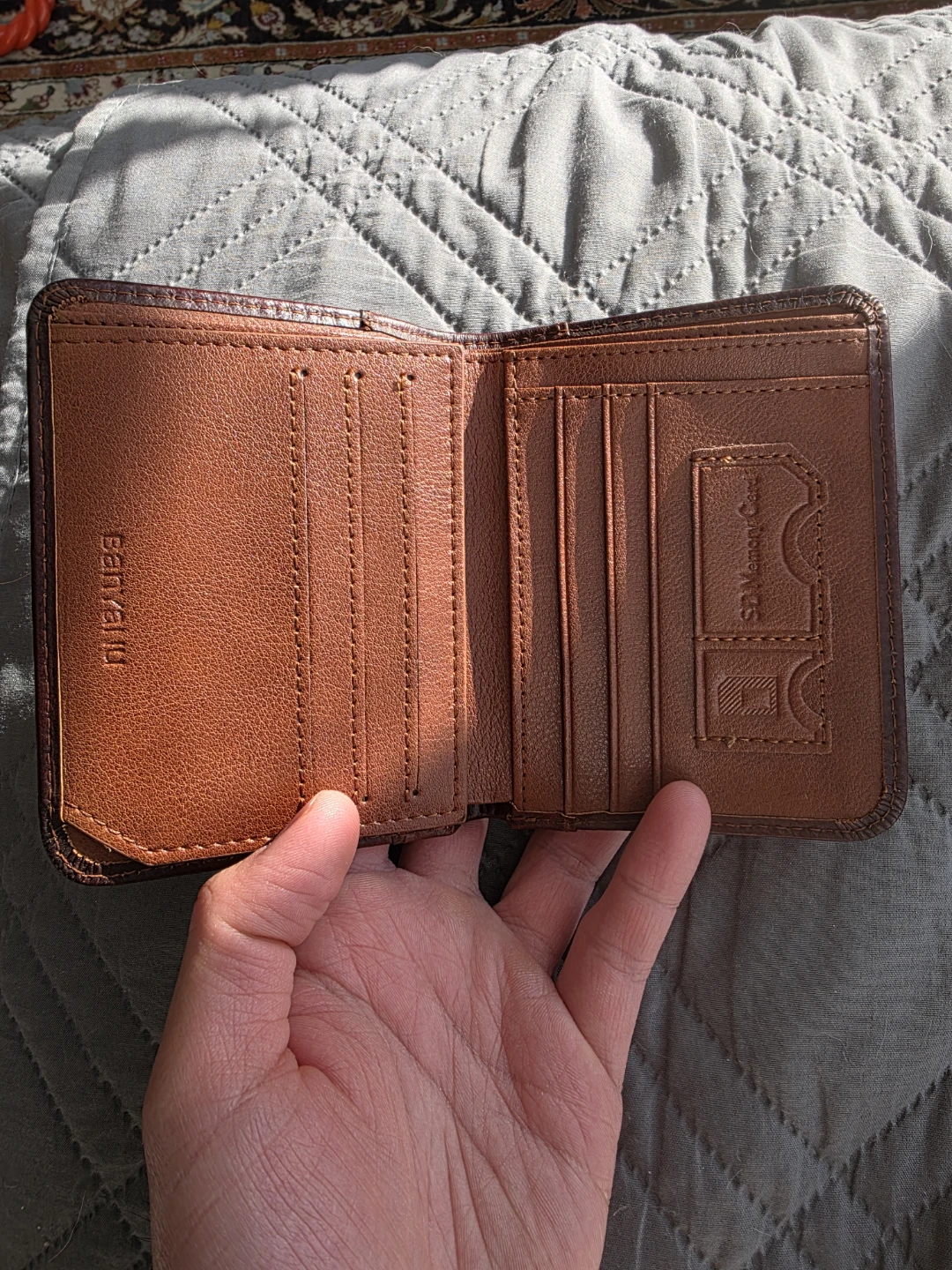 Brown Trifold Leather Wallet - BANYANU - photo 2