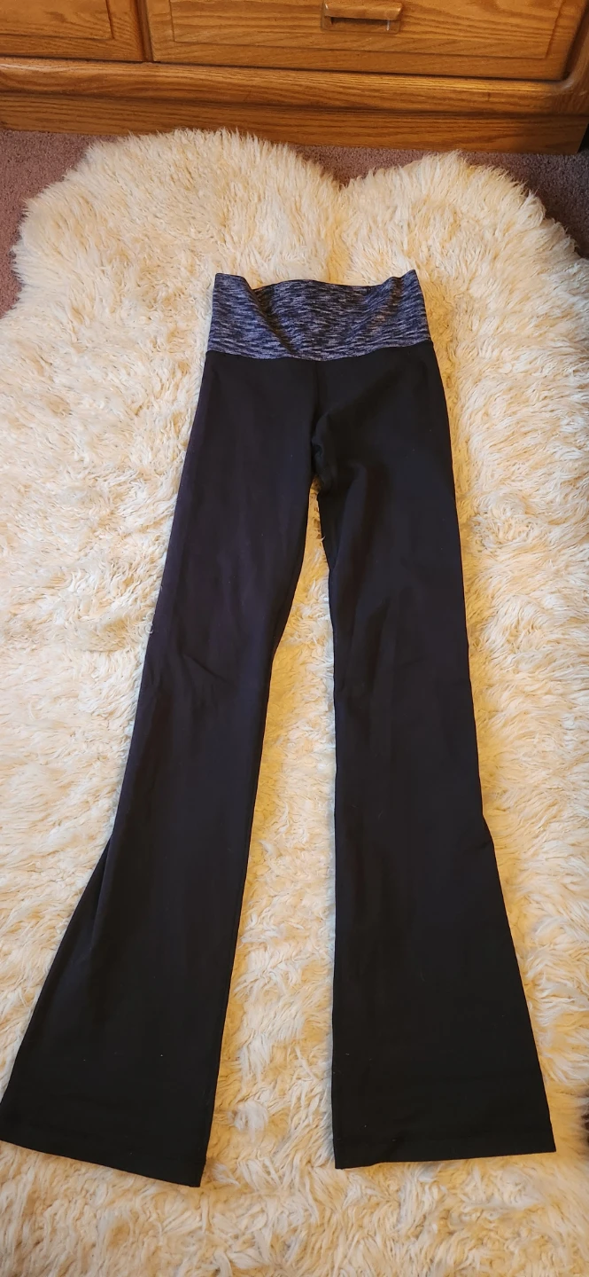 Lululemon Black and Grey Heathered Bootcut Yoga Pants - photo 3