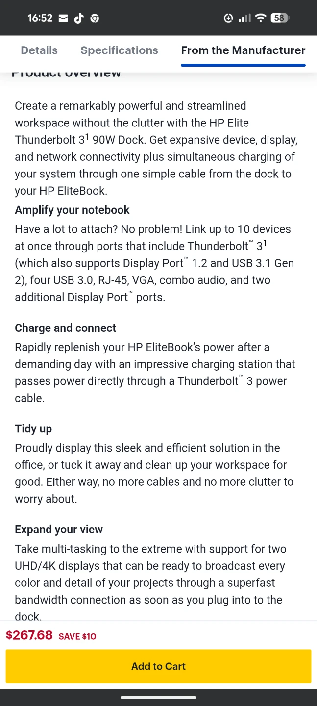 HP Elite 90W Thunderbolt 3 Dock - photo 4