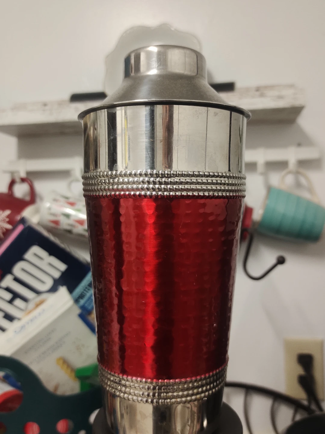 Red Stainless Steel Cocktail Shaker