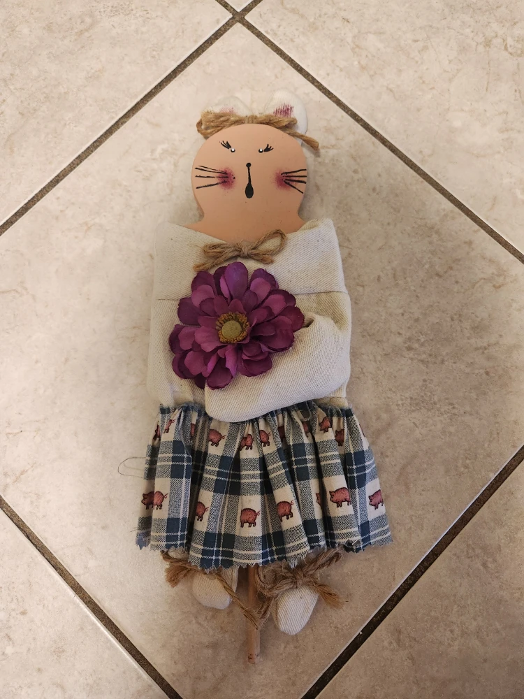 Handmade Bunny Decoration with Pig Skirt 🥕