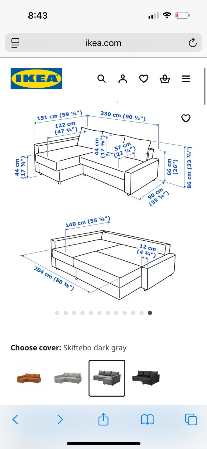 IKEA FRIHETEN Corner Sofa-bed - Skiftebo Dark Gray - photo 4